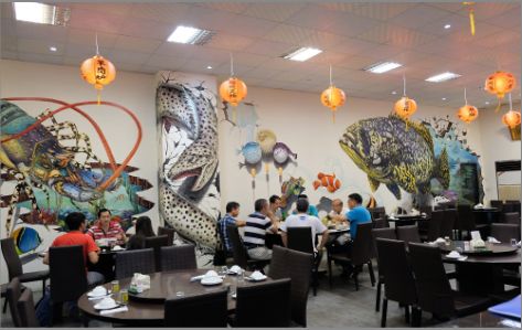 米易海鲜餐厅墙体彩绘